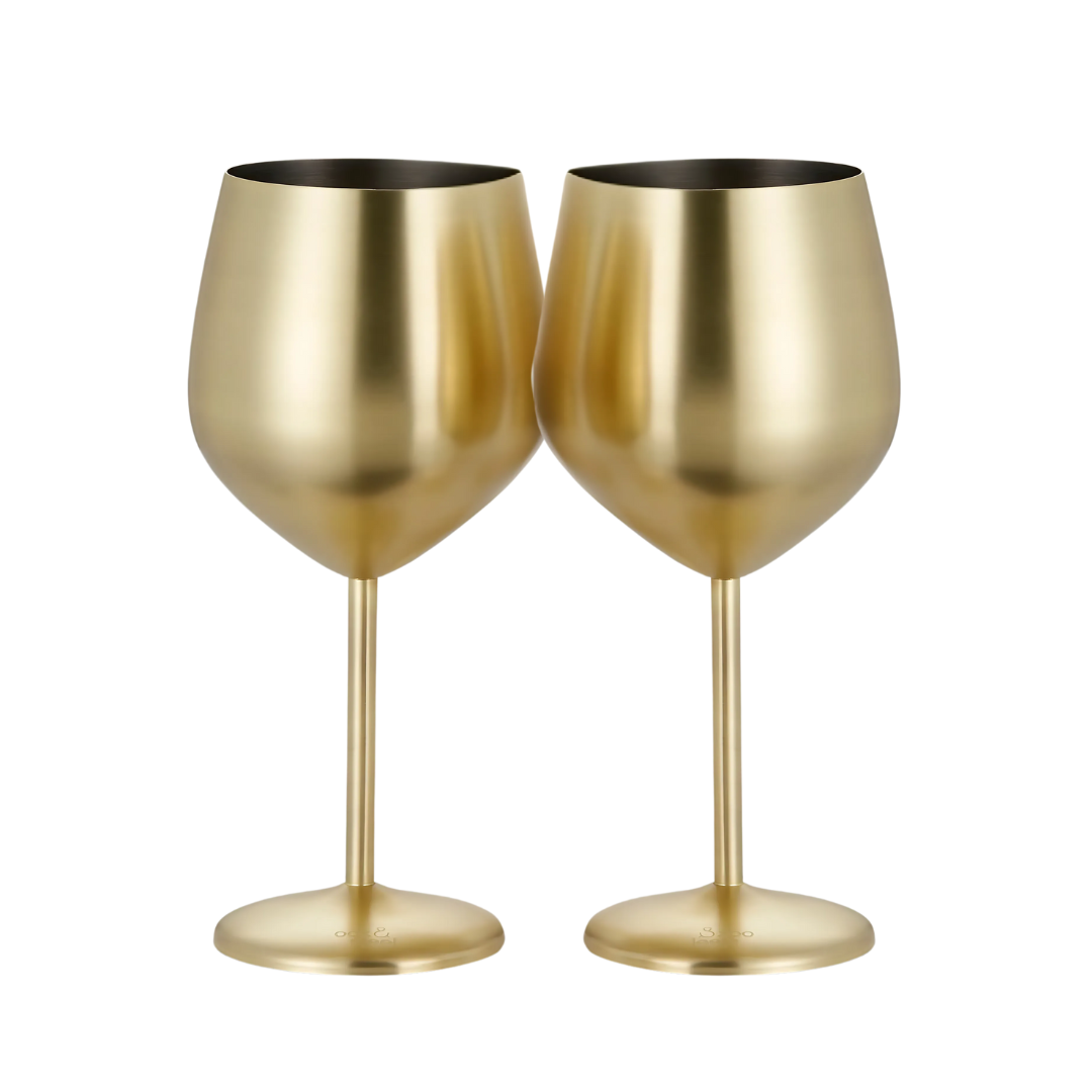 500ml (17 OZ) Stainless Steel Wine Glasses (Set of 2)