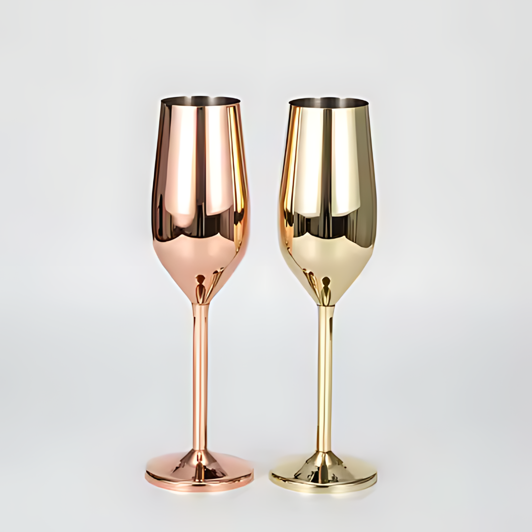 200ml Stainless Steel Champagne Flutes (Rose gold & Gold) - The Stainless Sipper