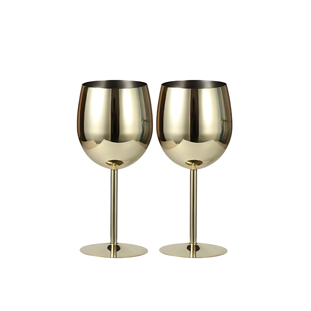 350ml (12 OZ) Stainless Steel Wine Glasses (Set of 2)