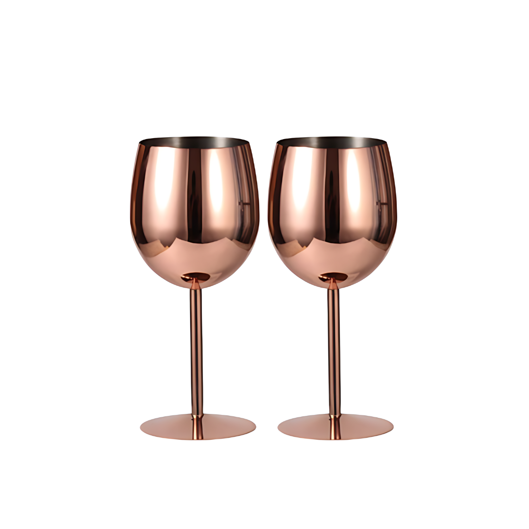 350ml (12 OZ) Stainless Steel Wine Glasses (Set of 2)