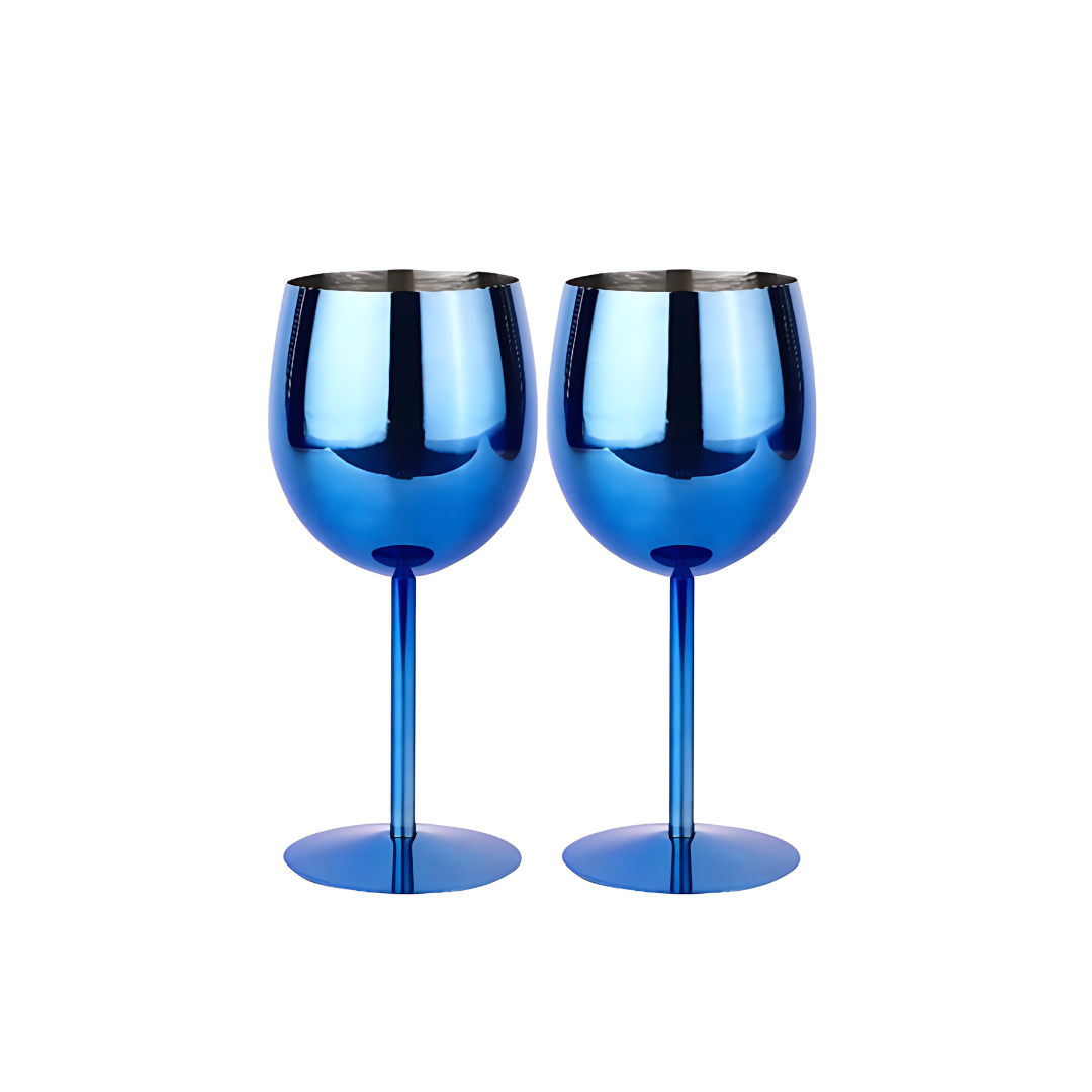 350ml (12 OZ) Stainless Steel Wine Glasses (Set of 2)