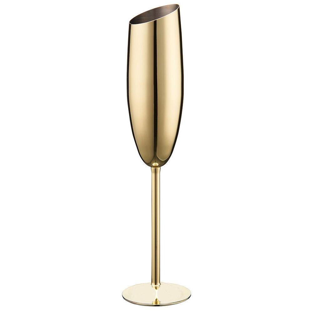 240ml Stainless Steel Beveled Champagne Flutes (Gold) - The Stainless Sipper