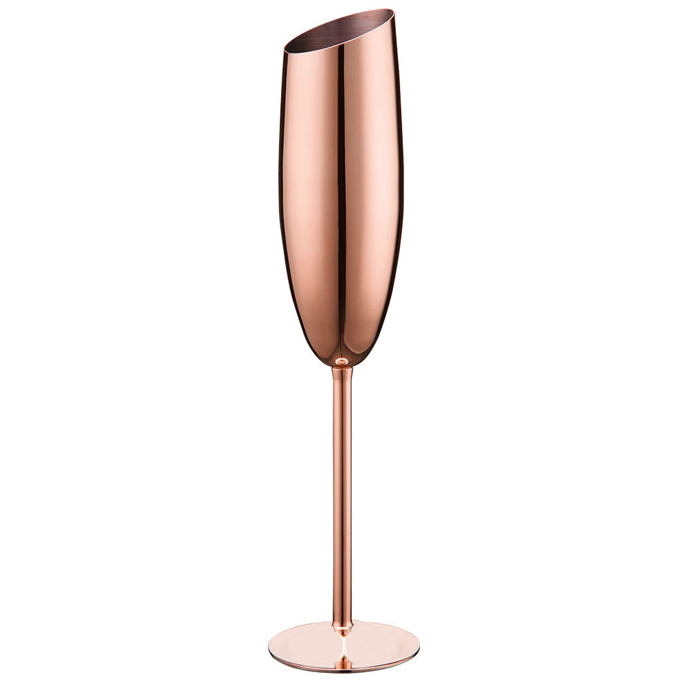 240ml Stainless Steel Beveled Champagne Flutes (Rose Gold) - The Stainless Sipper