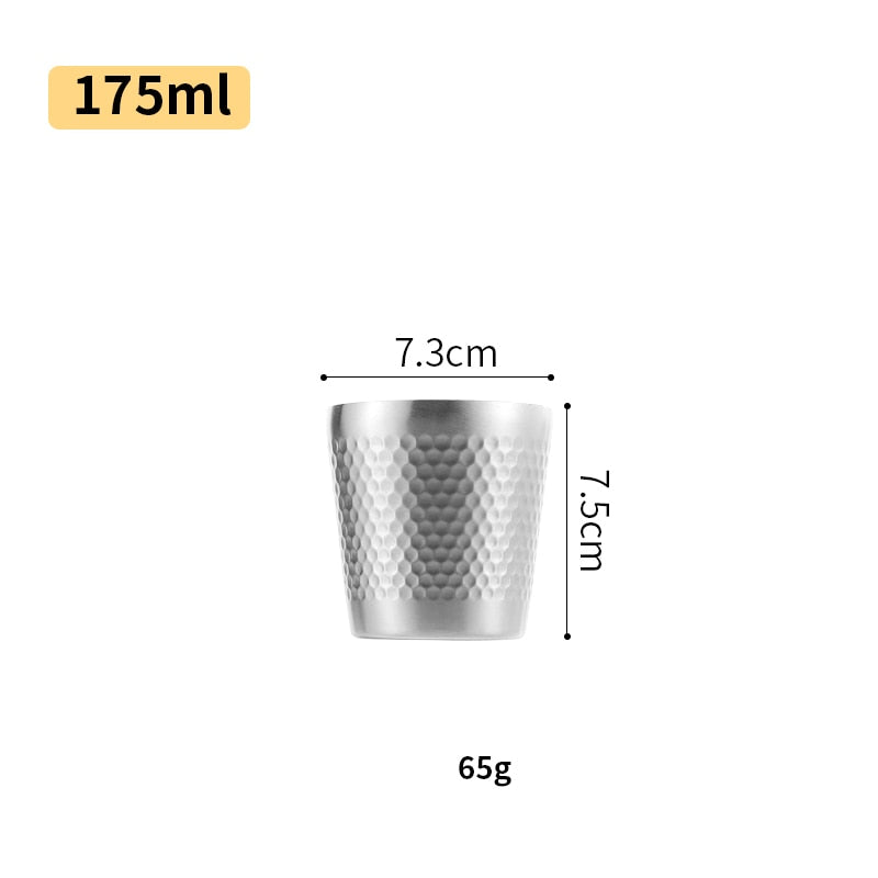 304 Stainless Steel Mug Double-Wall Keep Cold Beer Cup Hammered