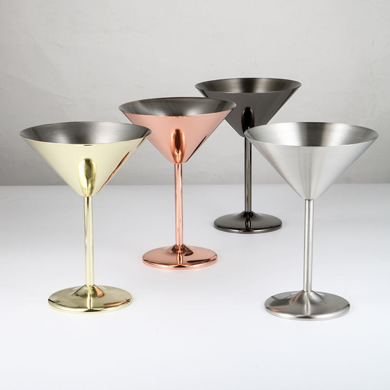 Stainless Steel Martini Glasses, 150ml Copper Plated