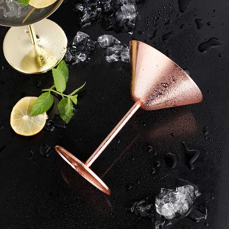 Copper Metal Martini Glasses, Martini Cocktail Glass for Home